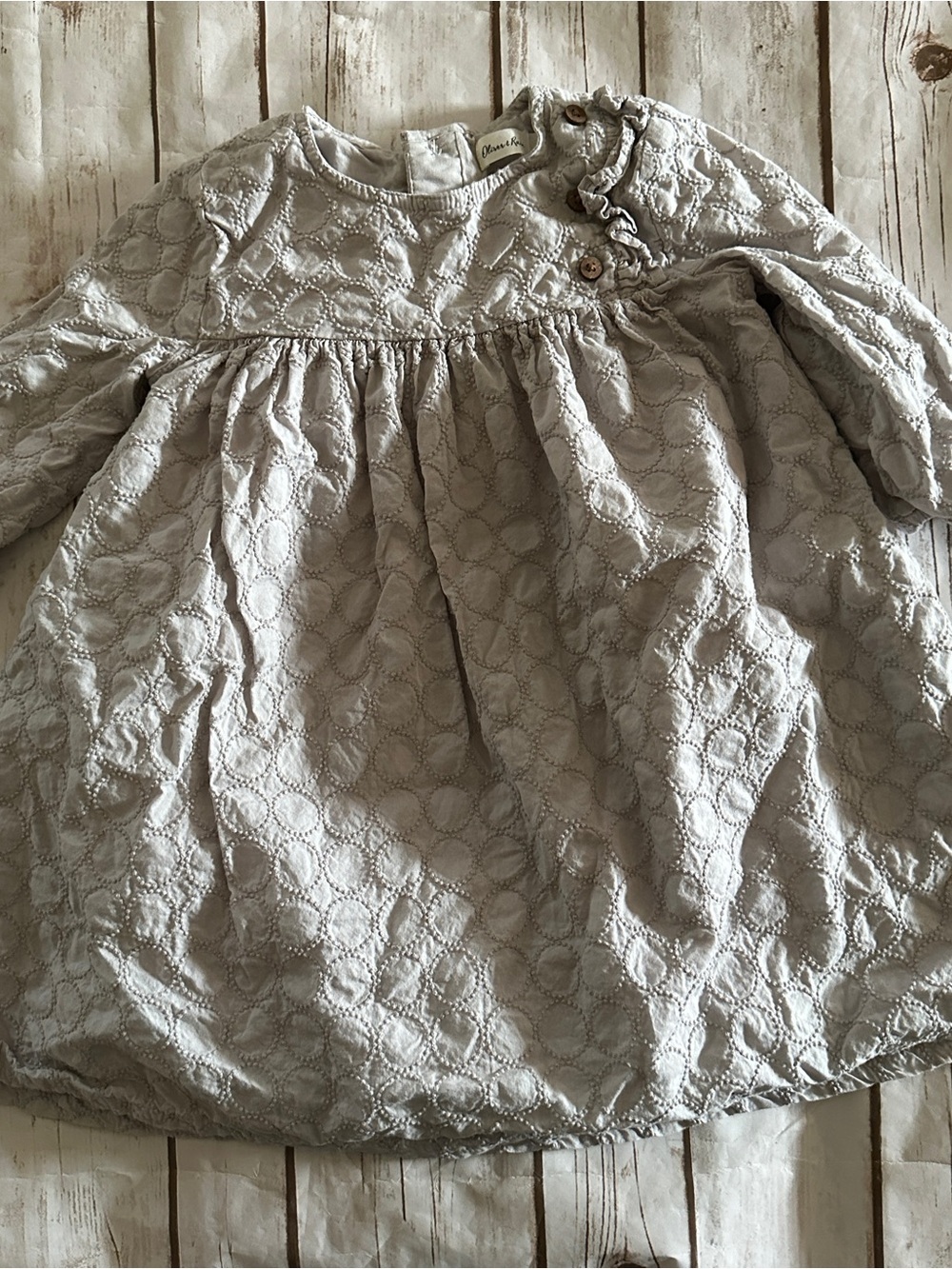 Oliver & rain gray dress with subtle textured pattern 3t vguc